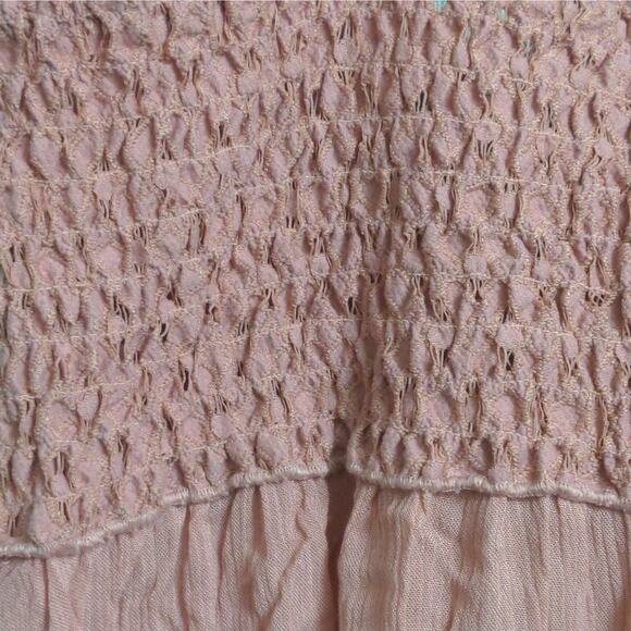 Free People Adella Slip Dress Mini Rose Lace Adjustable Ruffle Smocked M New - Picture 9 of 15